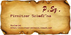 Pirnitzer Szimóna névjegykártya